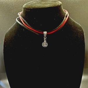 Suede charm necklace